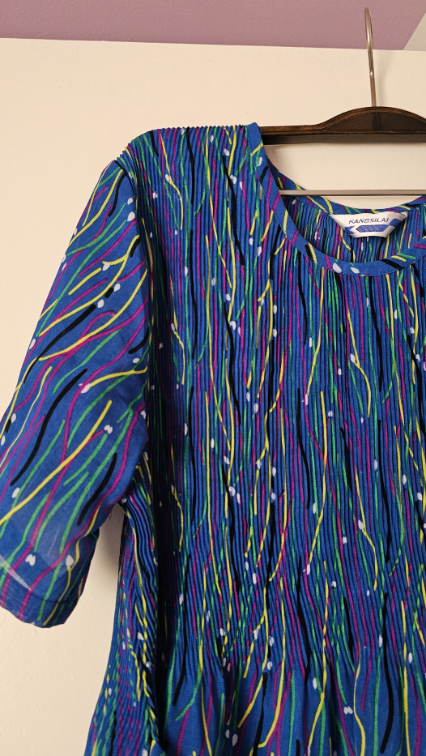 Vintage plava haljina slika #1